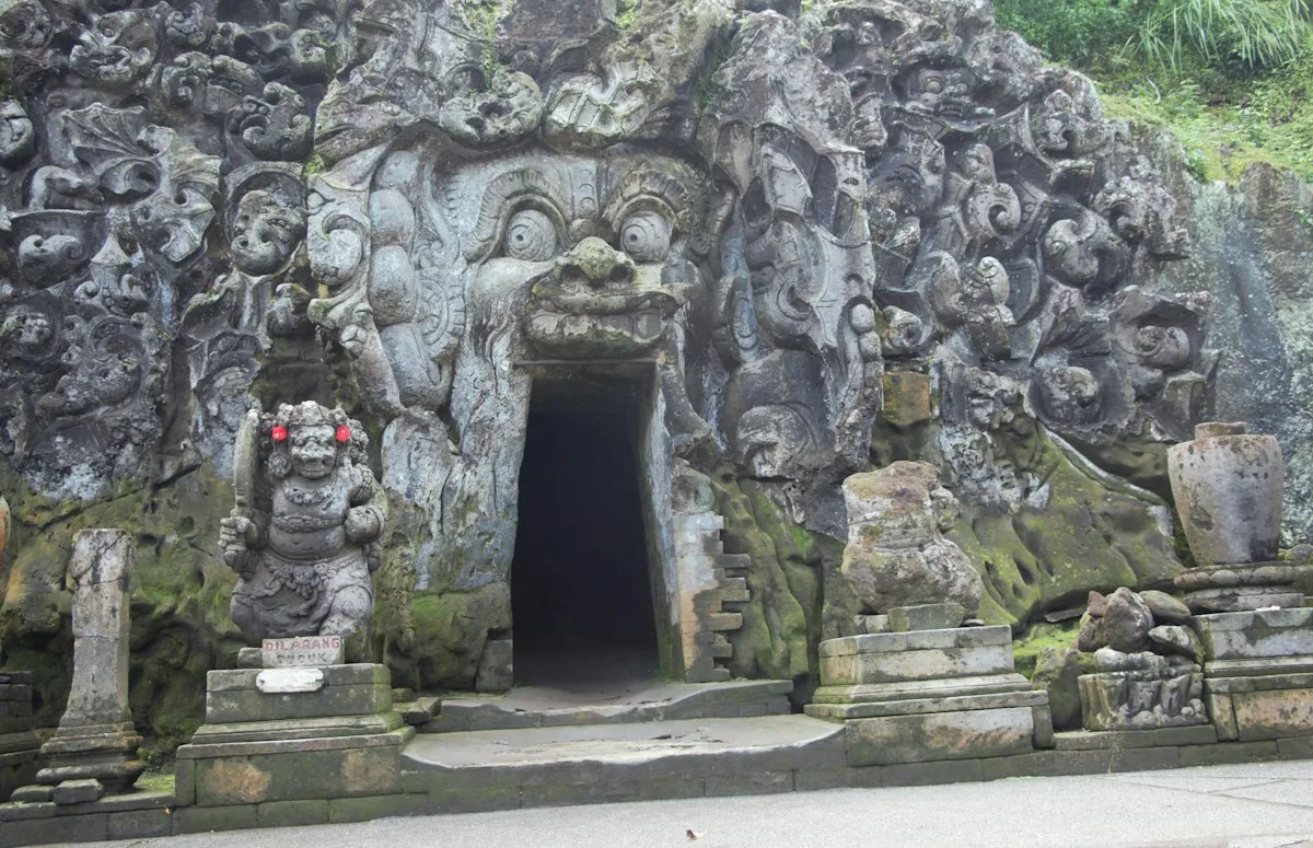 Goa Gajah temple carving, Gianyar, Bali