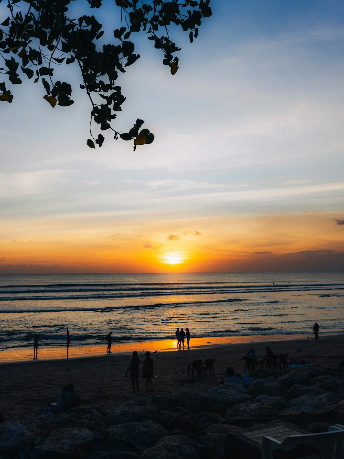 Sunset over the Bali coastline