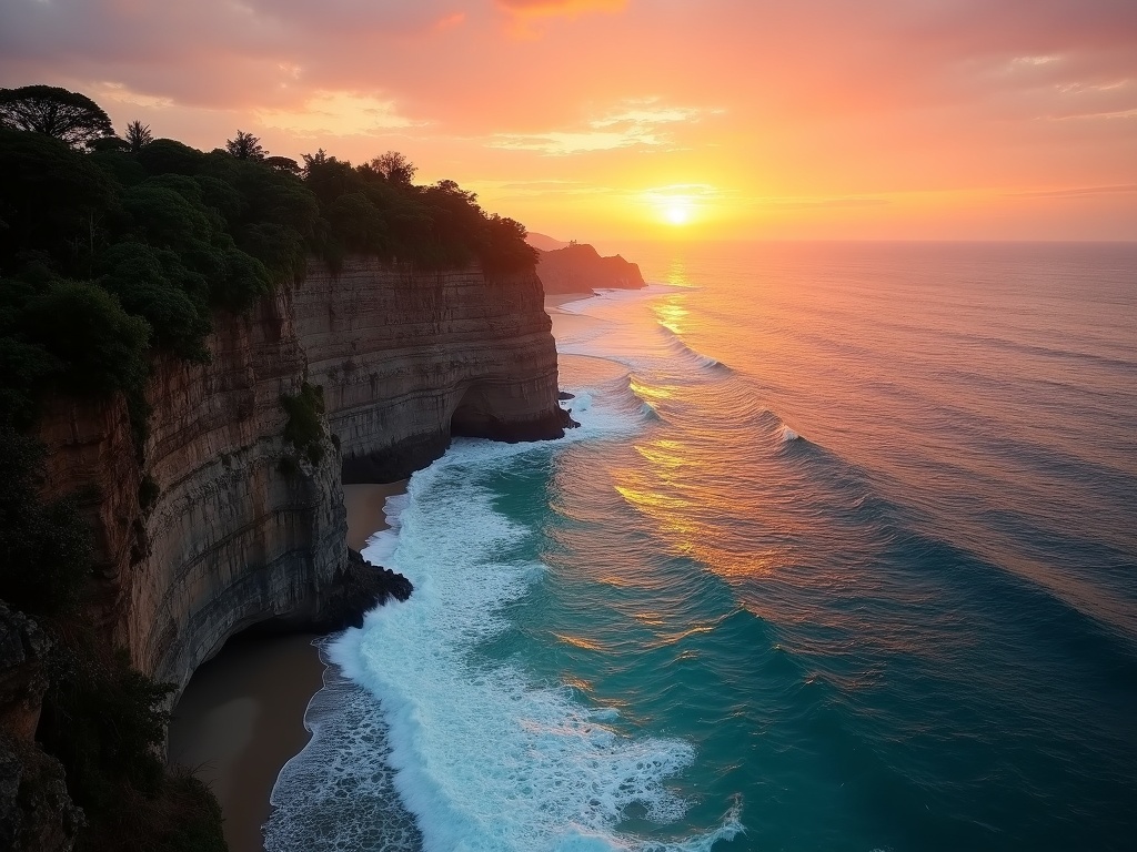 Uluwatu Temple clifftop at sunset on Bali's Bukit Peninsula